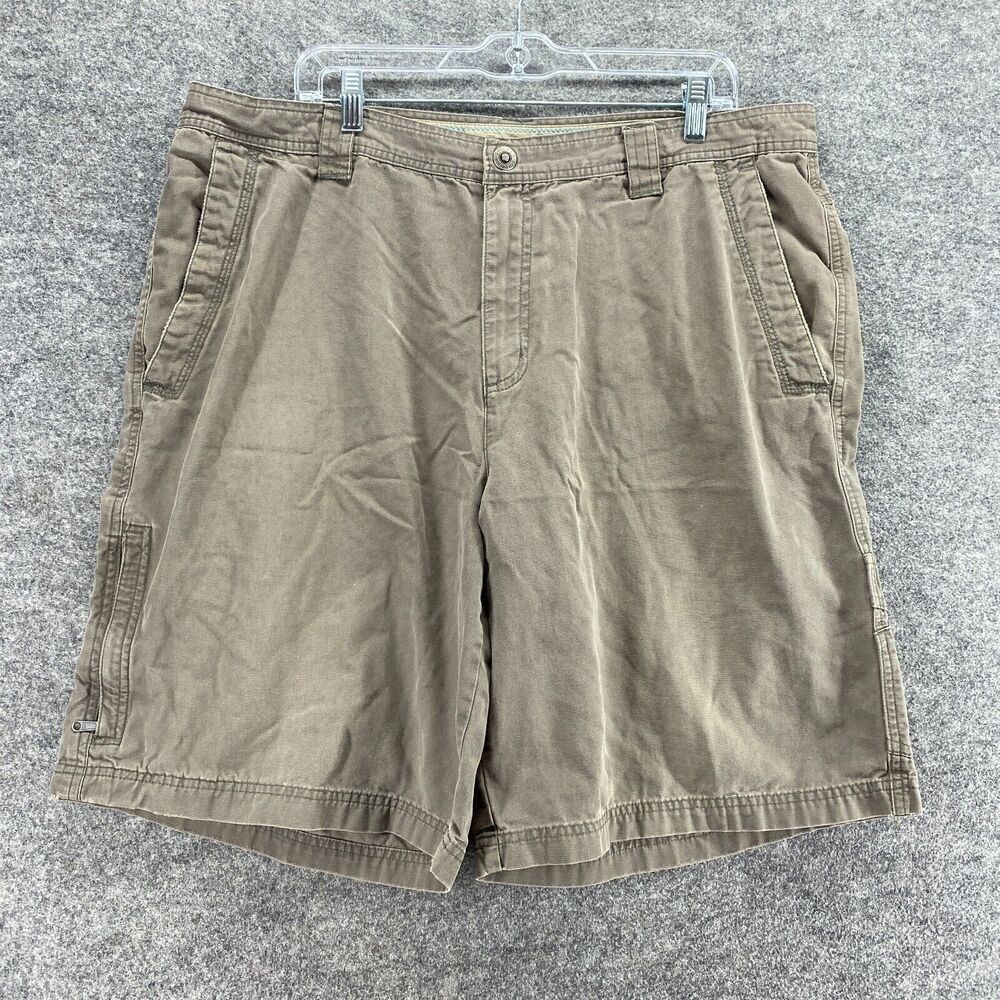 Columbia Shorts Men 40 Brown High Rise Flat Front Bermuda Pockets Cotton Regular